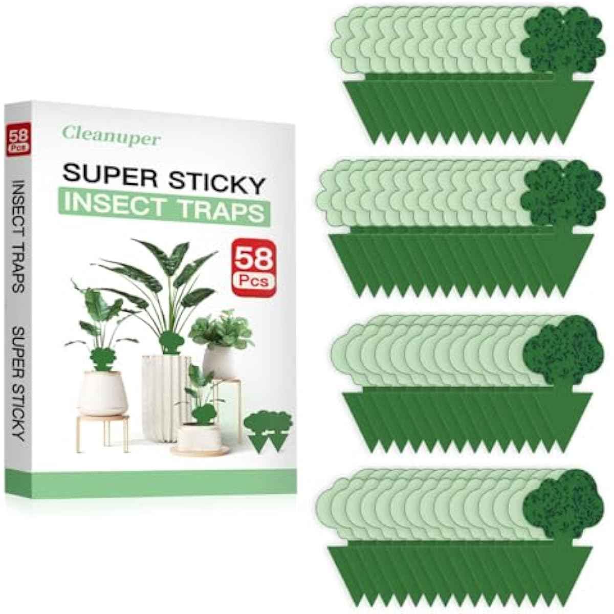 green-sticky-traps-58pk-fungus-gnats-flies-flying-bugs-plant-catcher-non-toxic-odorless-safe