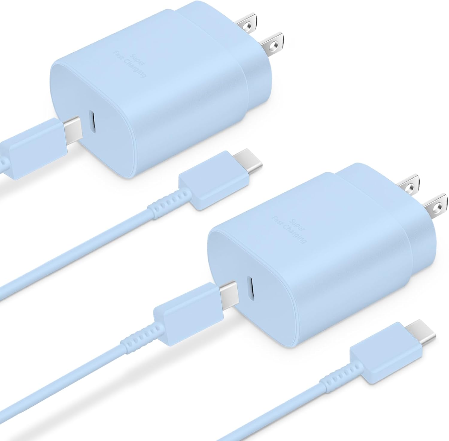 GUUSMART 2-Pack 25W Type C Fast Charging Block with 6ft USB C Charger Cable