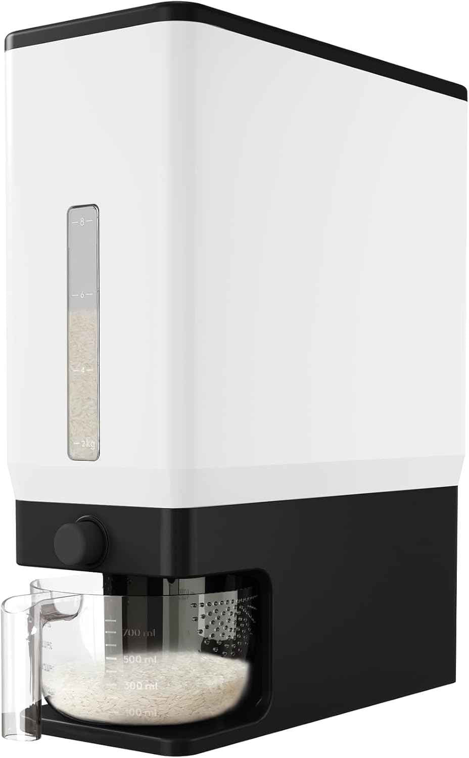 Lifewit Rice Dispenser 25 Lbs(11.3kg), Rice Storage Container Sealed Moisture Proof with Measuring Cup for Kitchen Pantry Household, BPA-Free, 1 Pack Grey