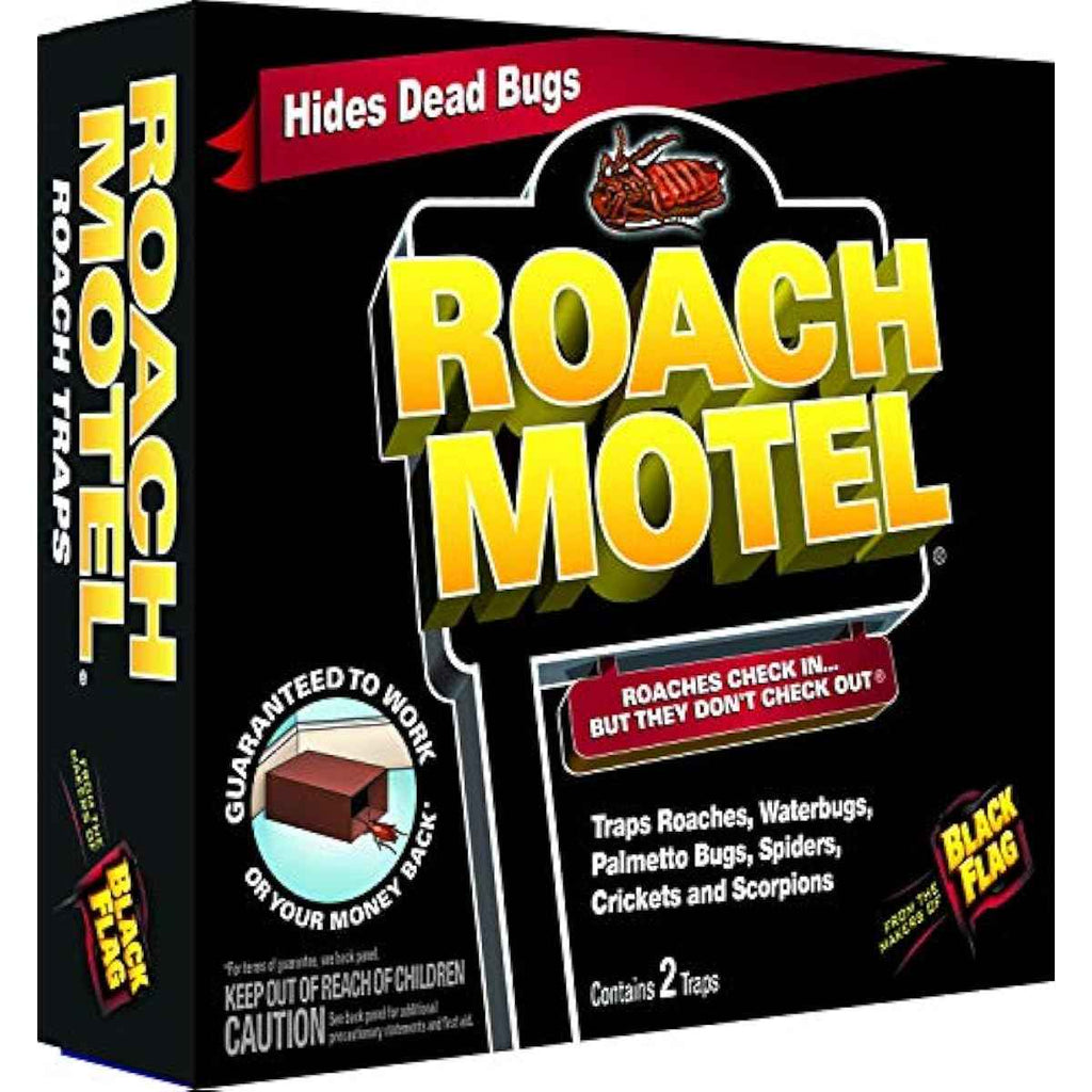 Black Flag Roach Motel Traps, 2-Count, 1-Pack, Adhesive Insect Trap for Kitchens, Bathrooms, and Basements