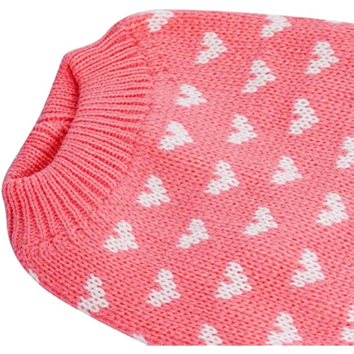 Dxhycc pink heart puppy sweater for small cats and dogs, soft warm winter pet clothes, size S