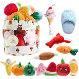 Nocciola Dog Squeaky Toys, Plush Small Dog Toys for Dogs, Stuffed with Squeakers,12 pcs Puppy Toys with a Carrying Bag for Small Medium Size