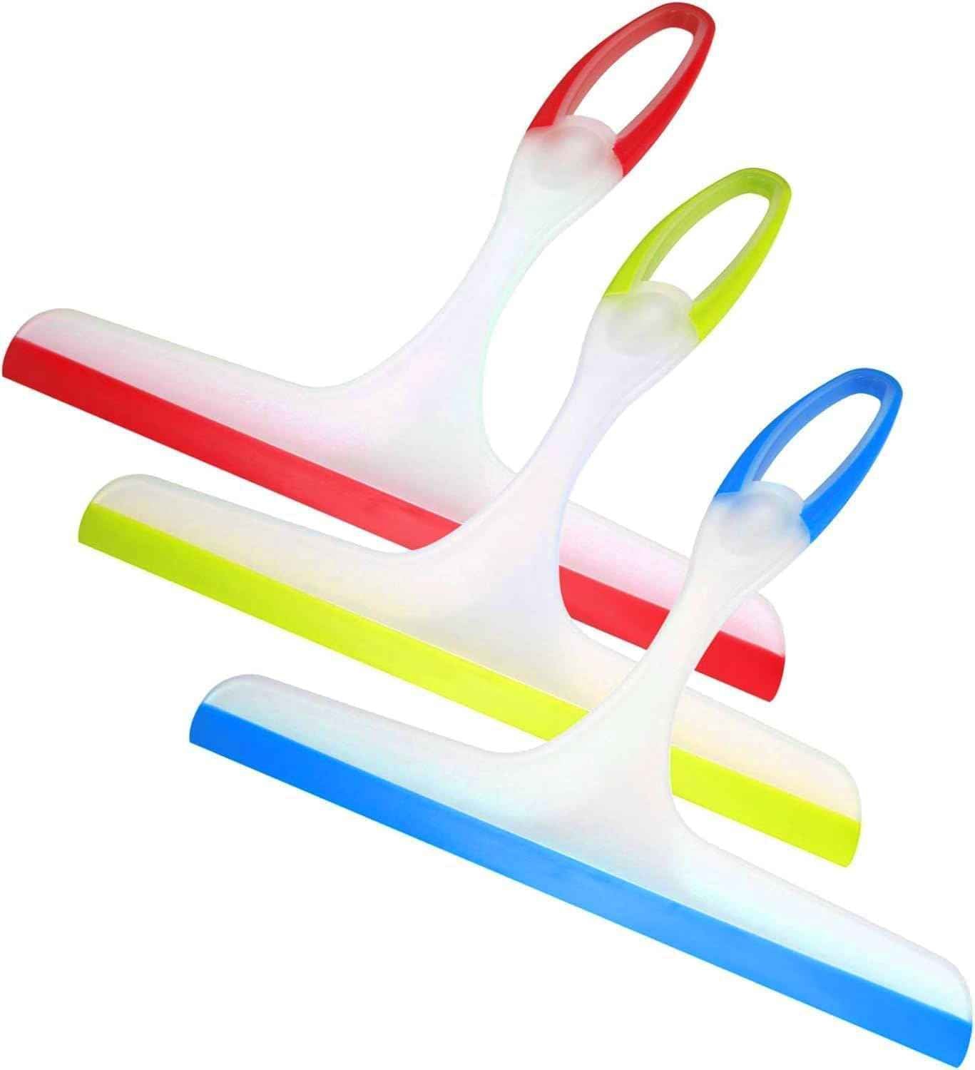 Shower Squeegee for Glass Doors, 3pcs Bathroom Squeegee for Shower Cleaner Squeegee, Window Cleaning Squeegee Glass Shower Door for Car Window Wiper Mirror Windshield