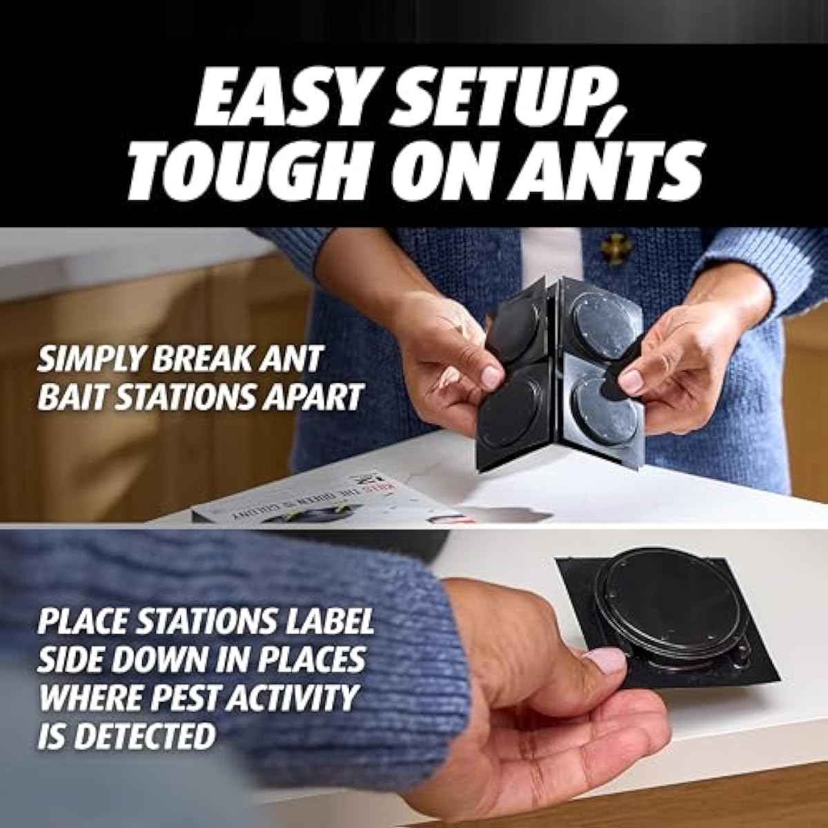 ortho orthene ant killer ant bait, 12 stations, kills queen and colony, indoors