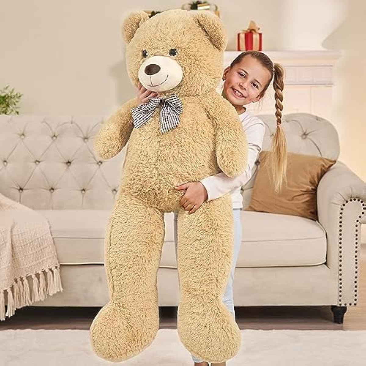 MaoGoLan Giant 4ft Classic Teddy Bear Plush, Adorable and Cuddly Big Bear Stuffed Animal for Baby Shower and Party