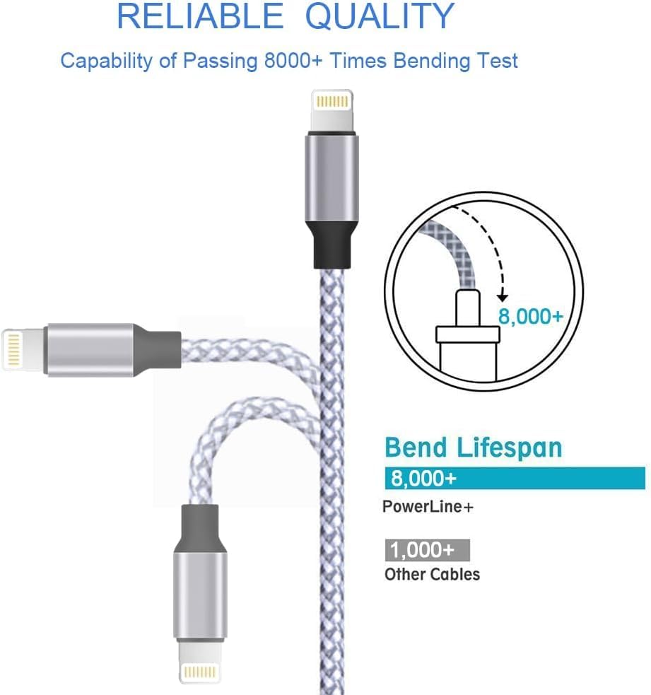TAKAGI MFi certified Lightning cable 3PACK 6FT nylon braided for iPhone 14/13/12/11 Pro Max/XS MAX/XR/XS/X/8/iPad
