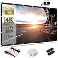 120 inch Projector Screen 16:9 Foldable Anti-Crease Portable Projector Movies Screens for Home Theater Outdoor Indoor Support Double Sided Projection