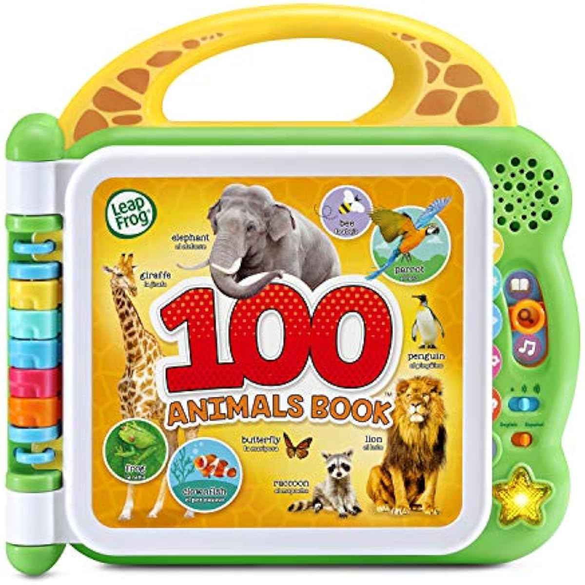 LeapFrog 100 Animals Interactive Learning Book, Green, for 18+ months, 6 double-sided pages, 2 AA batteries required