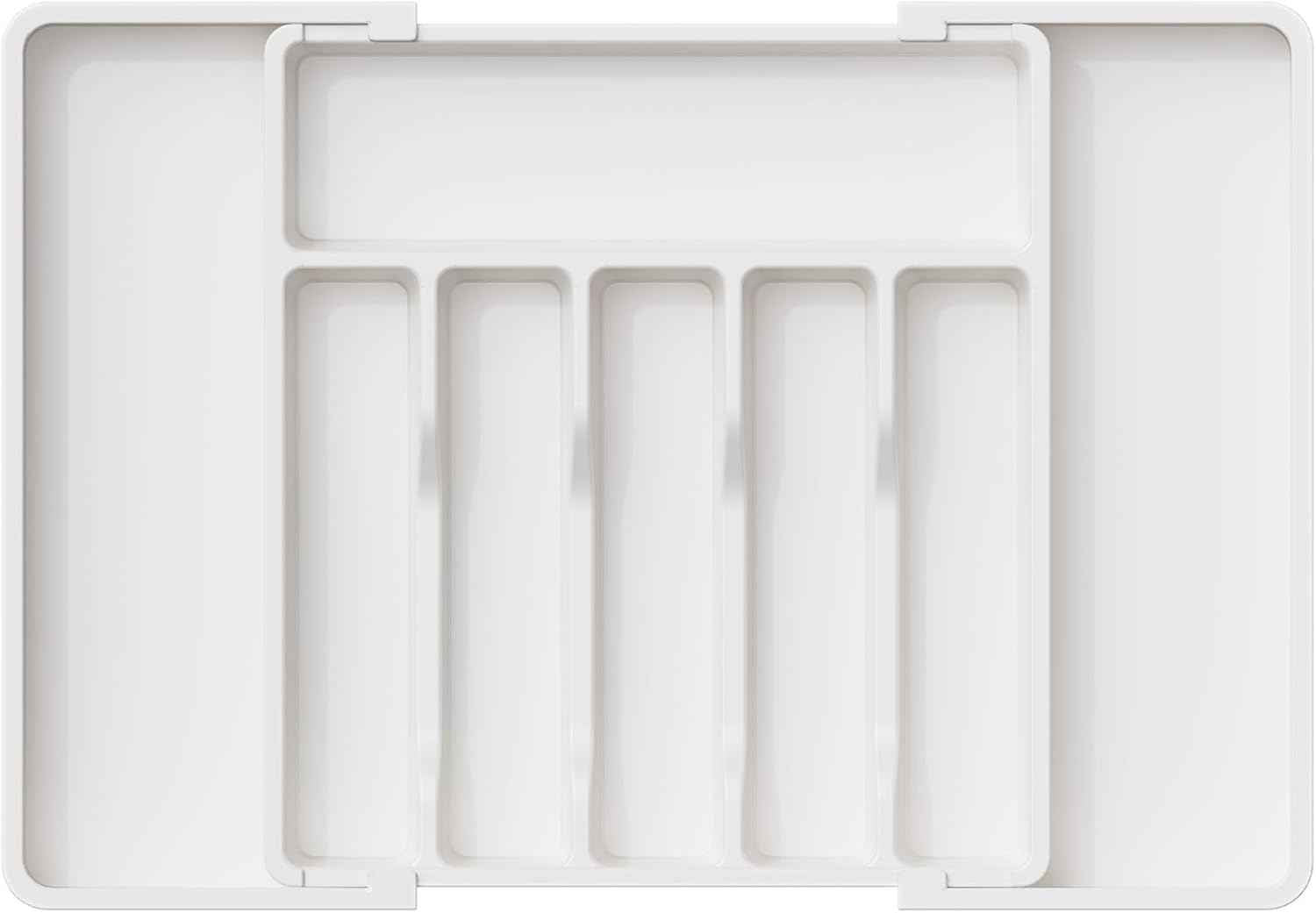 Lifewit Large Silverware Drawer Organizer, Expandable Utensil Tray for Kitchen, BPA Free Flatware and Cutlery Holder, Adjustable Plastic Storage for Spoons Forks Knives, Large, Black