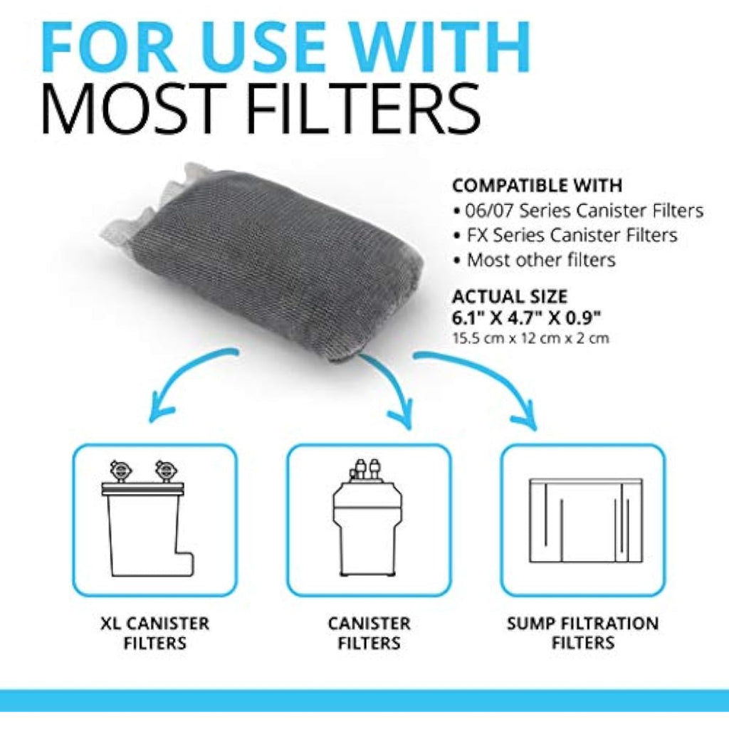 Fluval premium bituminous carbon filter media for aquariums, 3-count 100-gram nylon bags, pack of 1