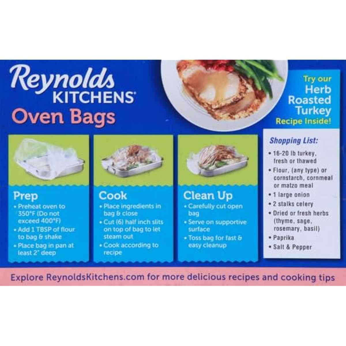 Reynolds Kitchens Turkey Size Oven Bags, 2-count, up to 24 pounds capacity, BPA-free, oven-safe to 400°F