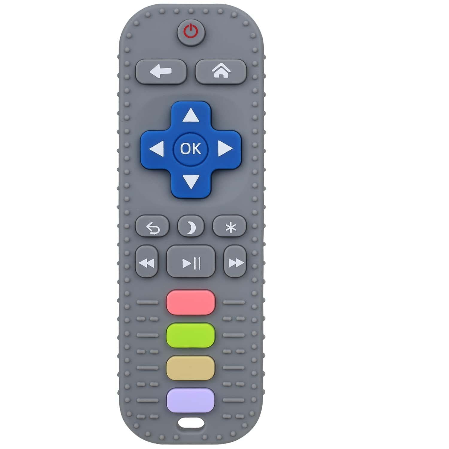 chuya baby teether toy tv remote control shape 3-24 months black food-grade silicone