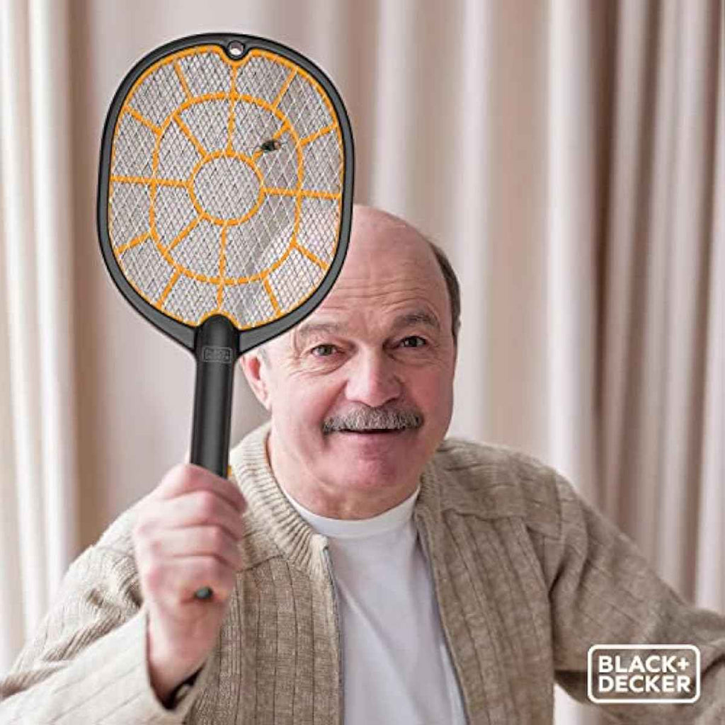 Bug Zapper Racket – Electric Fly Swatter for Gnats, Mosquitoes, & More – Harmless-to-Humans Outdoor Bug Zapper Battery Operated – Handheld Electric Fly Swatter –Indoor Racket