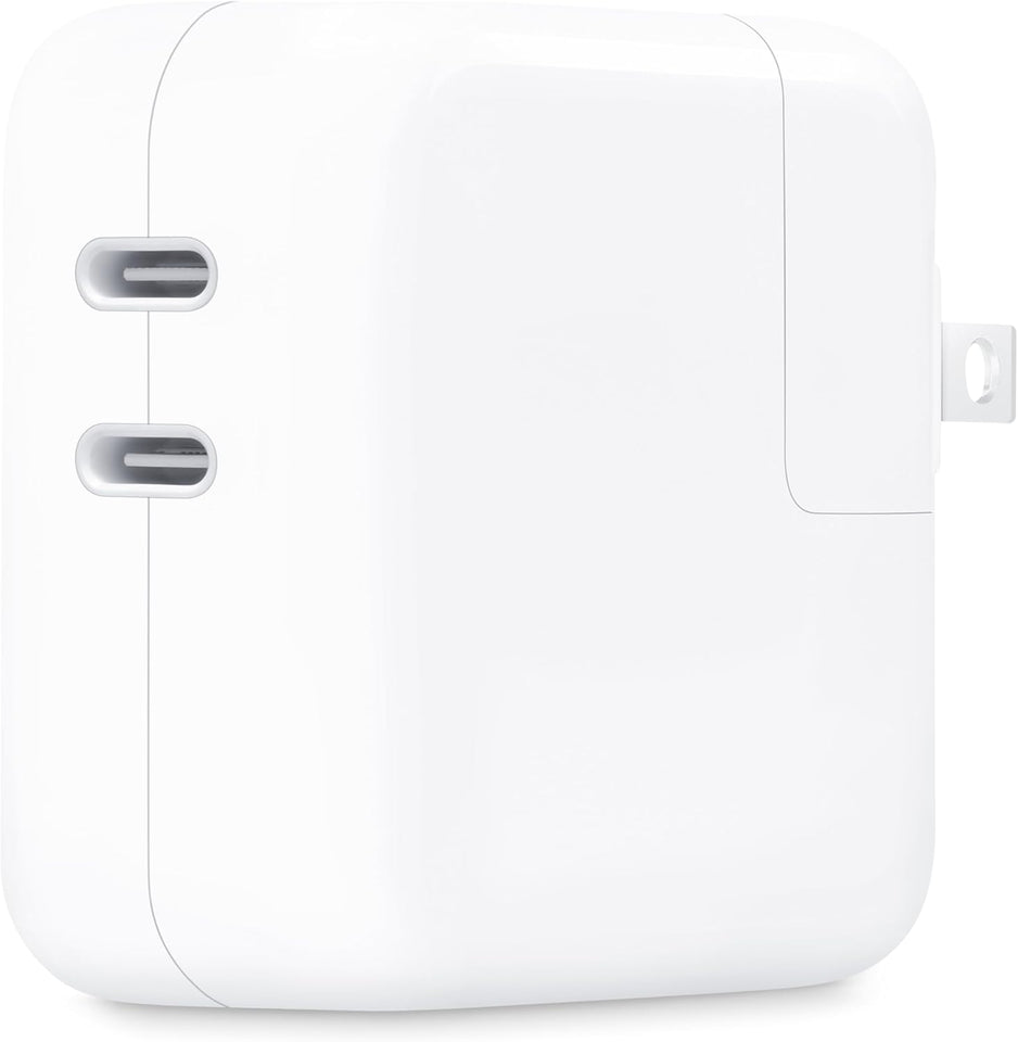 Apple 35W Dual USB-C Port Compact Power Adapter: Fast and Convenient Charging, Type C Wall Charger - ShopUS