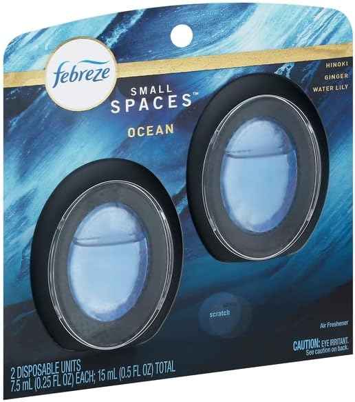 Febreze Bathroom Air Freshener, Odor-Fighting, Plug In Alternative, Air Fresheners for Home, Bathroom, & Kitchen, Closet Air Fresheners, Pet & Litter Box Odor Fighter, Refresh & Energize Scent, 4ct
