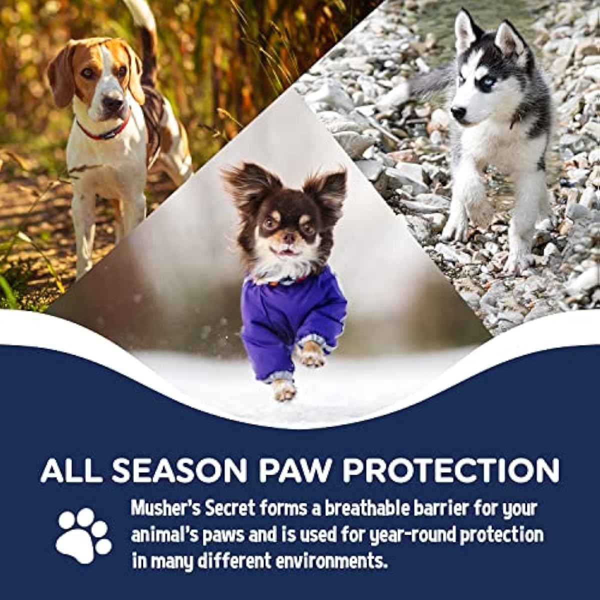 Musher's Secret 60g dog paw wax with vitamin E for cracked paws protection and healing