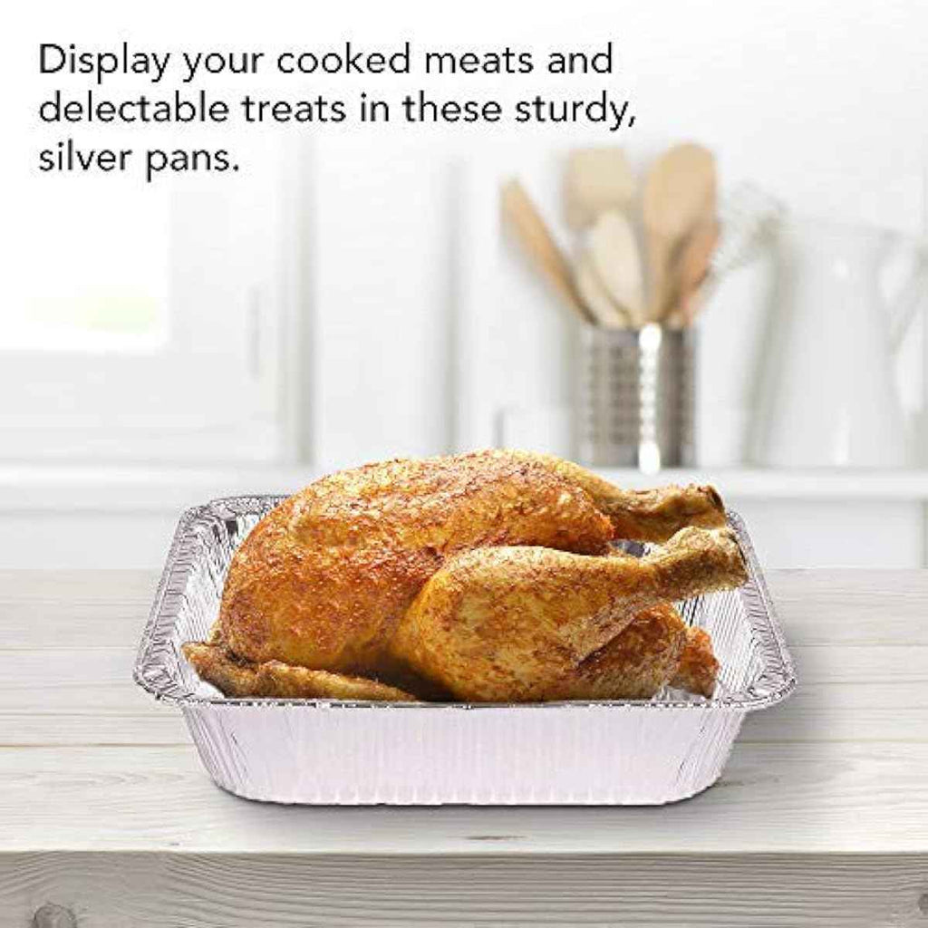 Stock Your Home 30 Pack Aluminum Foil Pans 9x13 Disposable Foil Pans, Half Size Steam Table Deep Trays