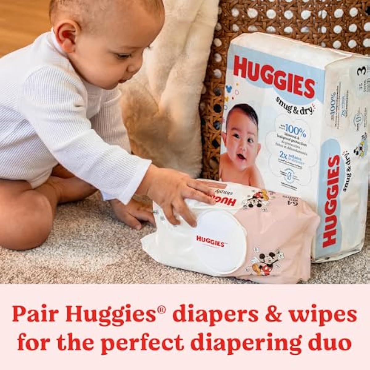 huggies simply clean fresh scent baby wipes, 3 flip-top packs of 64 (192 wipes total) - 3 x 64 count