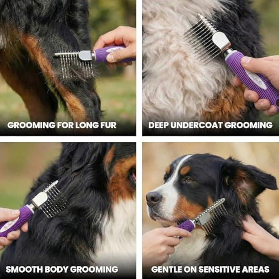 poodle-dematting-fur-rake-comb-brush-for-dogs-and-cats-with-long-2.5inch-steel-safety-blades