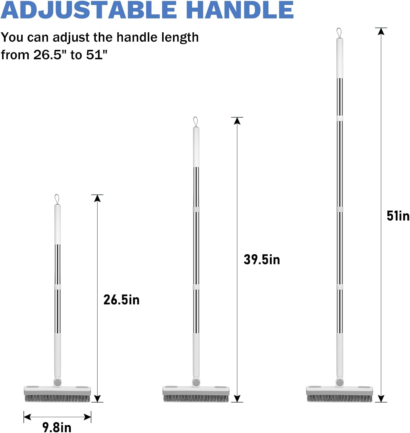 setsail grout cleaner brush long handle v-shaped floor scrub for bathroom tile kitchen garage