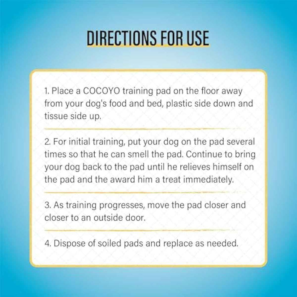 COCOYO Best Value 22"x22" Dog Training Pads 50 Count | Dog Pee Pads | Super Absorbent Puppy Pads,White
