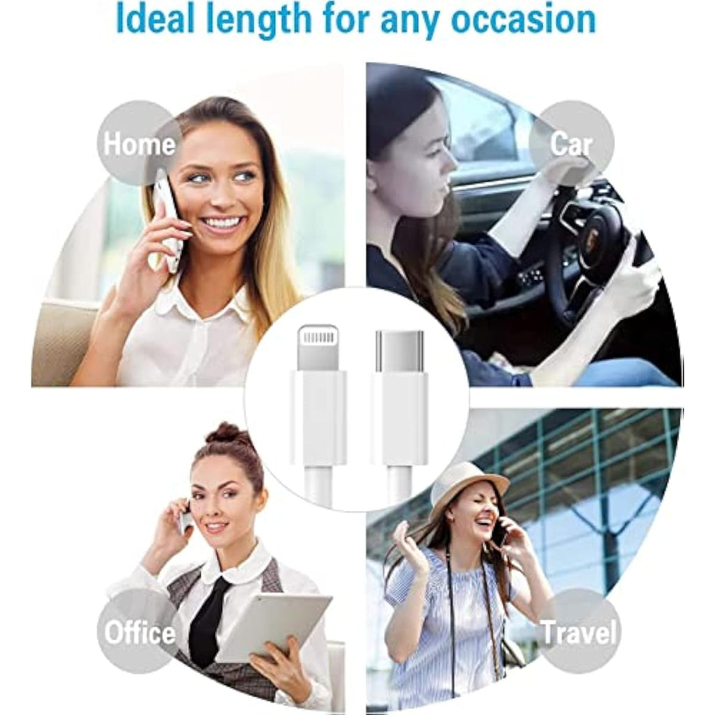 RCTech 3Pack 6FT Lightning cable MFi certified iPhone fast charger