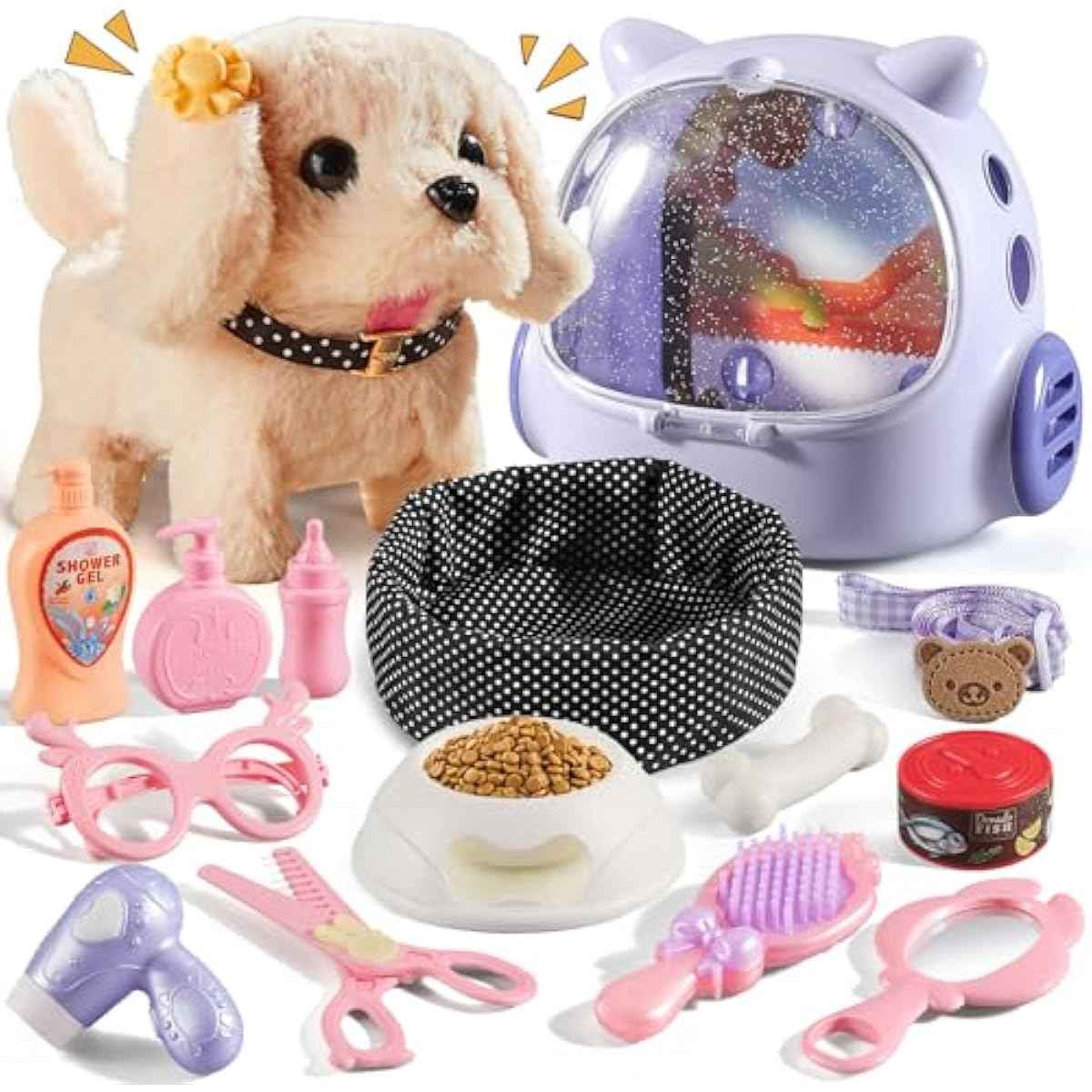 16 pcs robot dog toys for girls kids boys realistic robot puppy toddler gift