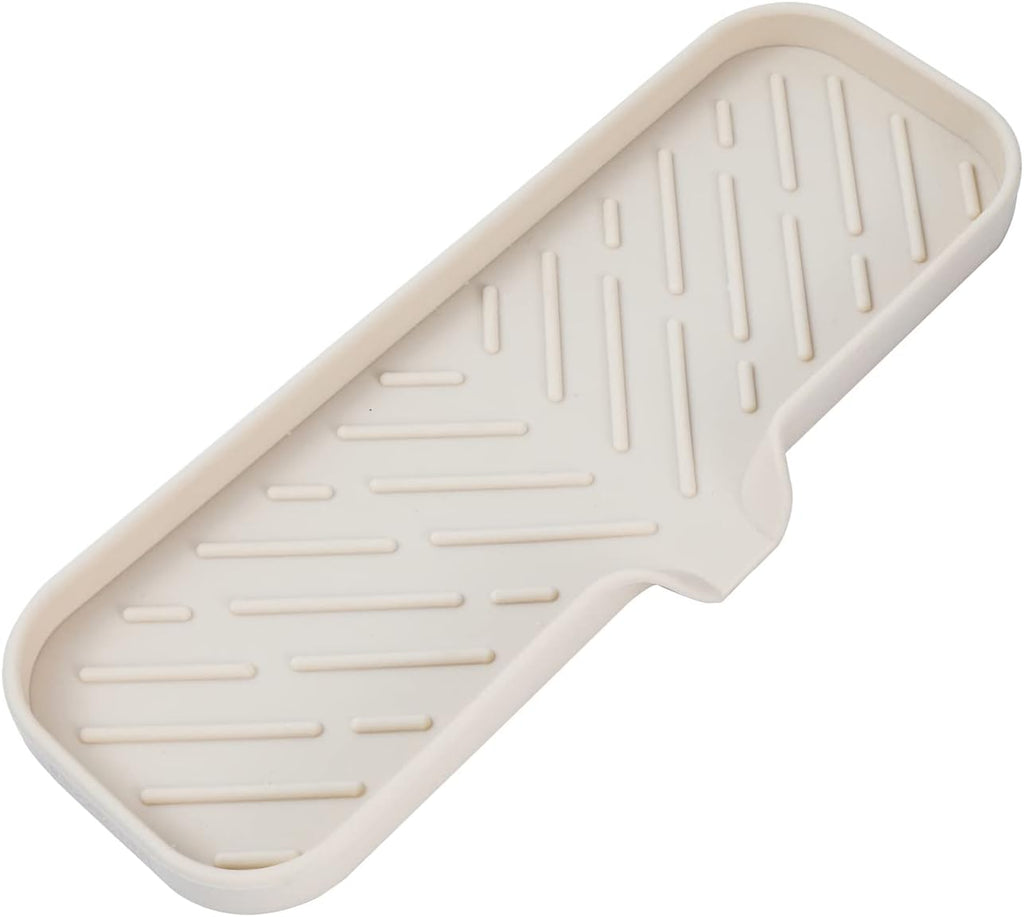 MicoYang silicone bathroom soap dish with drain spout, sink organizer, and sponge holder, 4.9 x 3.2 inches
