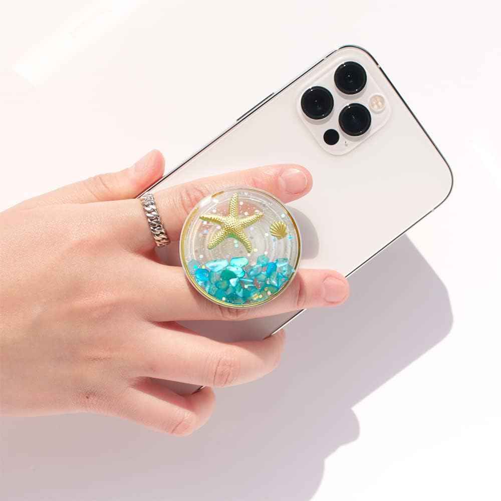 Sky Blue Ocean Style Expandable Collapsible Phone Grip Stand Holder for Smartphone Tablet Cell Phone Accessory