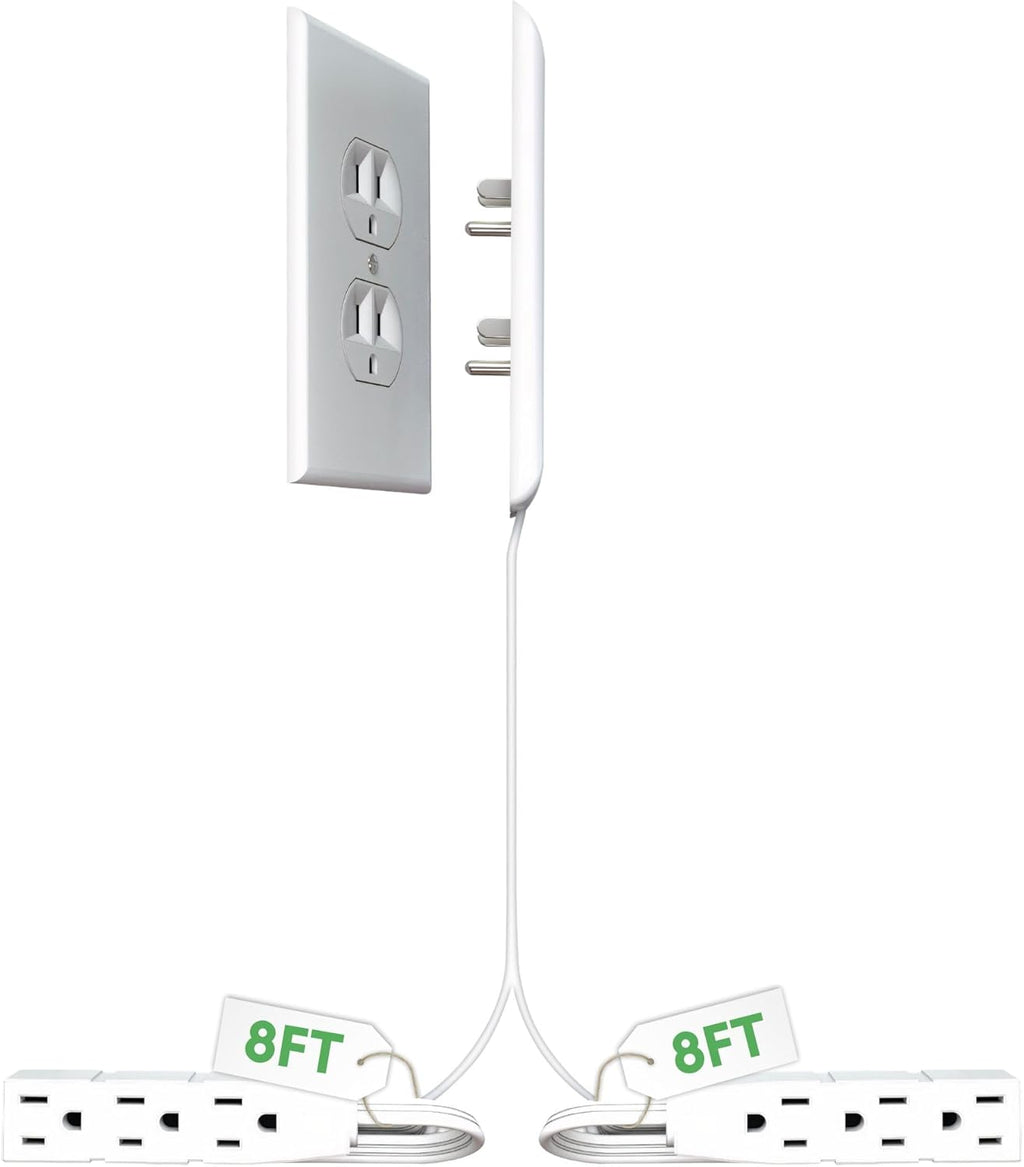 Sleek Socket original flat ultra-thin outlet concealer with extension cord kit, 3ft, multi-outlet power strip for home improvement