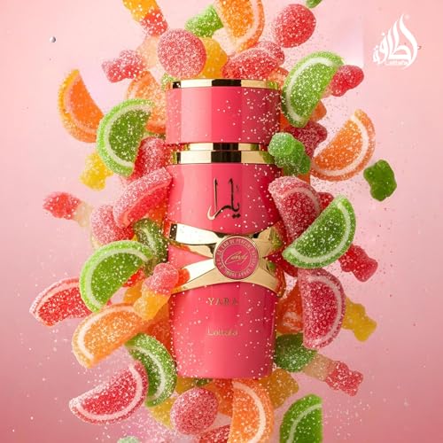 Lattafa Yara Candy Eau de Parfum Long-Lasting Fragrance for Women, 3.40 Ounce / 100 ml, Vanilla, Fruity, Citrus, Floral