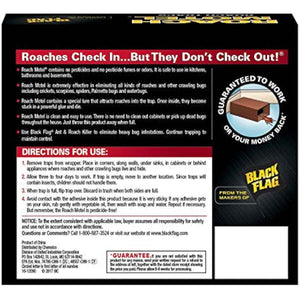 Black Flag Roach Motel Traps, 2-Count, 1-Pack, Adhesive Insect Trap for Kitchens, Bathrooms, and Basements