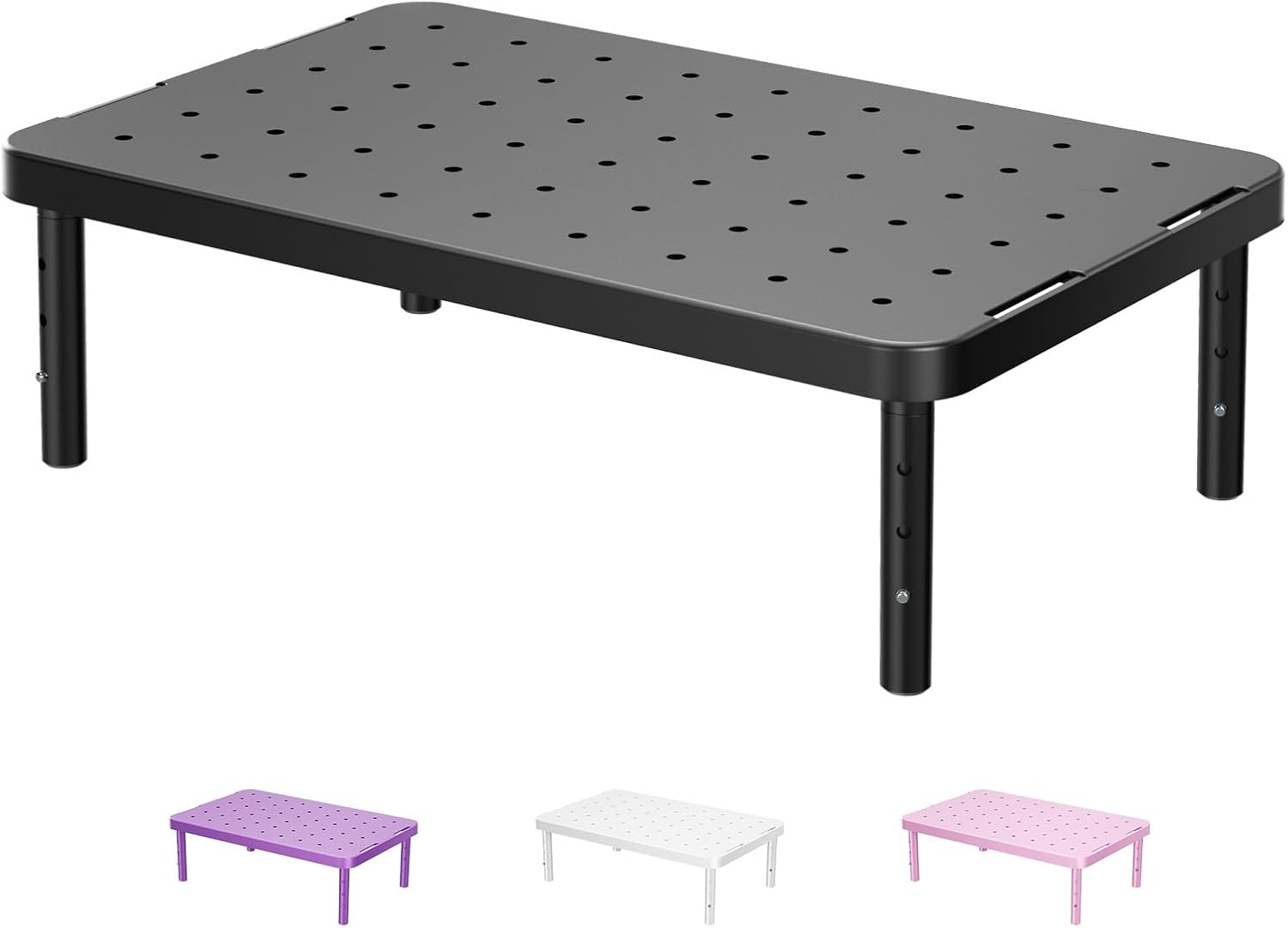 wali computer monitor stand adjustable laptop riser black 1 pack