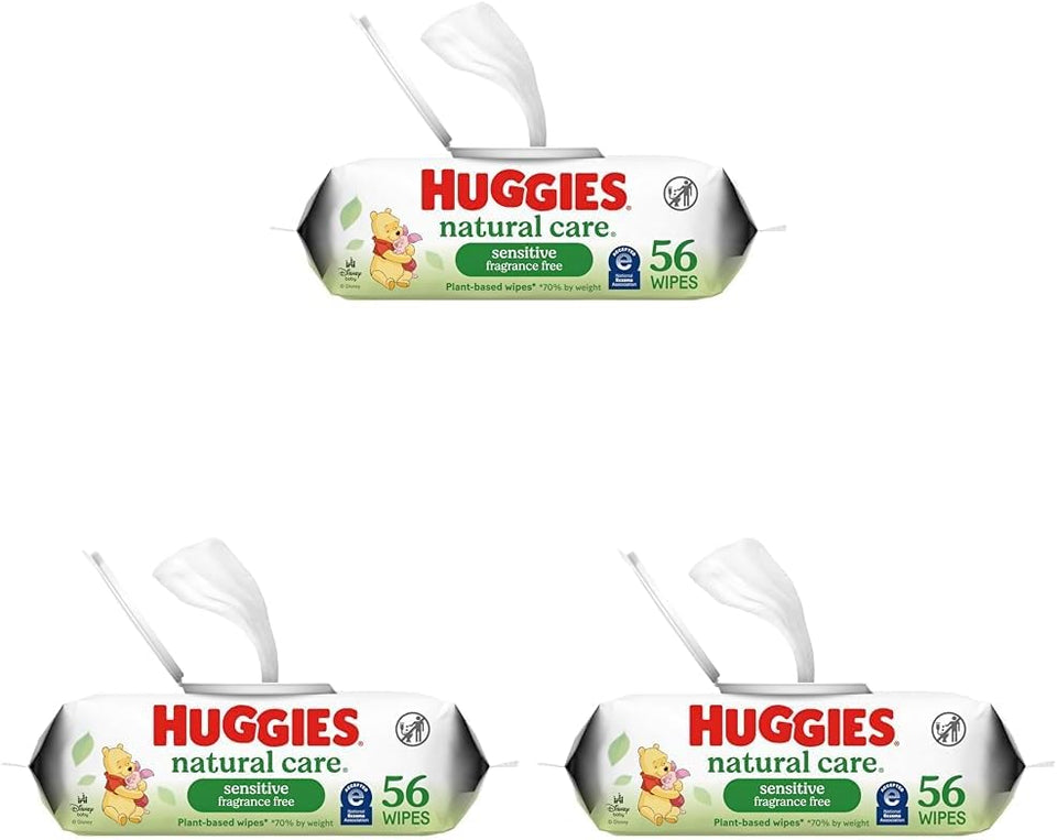 Huggies Natural Care Sensitive Baby Wipes, Unscented, Hypoallergenic, 6 Flip-Top Packs (288 Wipes Total)