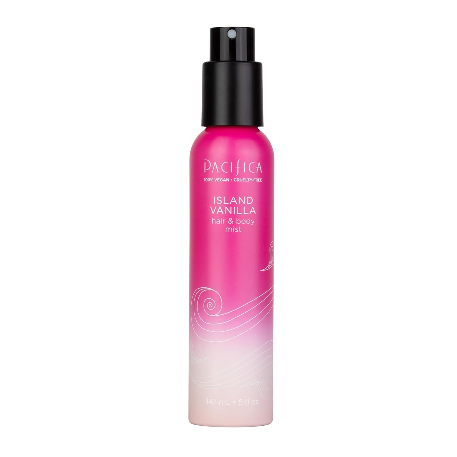 pacificas island vanilla 6oz hair and body mist, paraben-free, no alcohol, vegan and cruelty-free for women