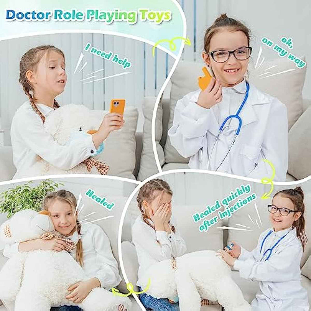 Sundaymot Doctor Kit for Kids, 34 Pcs Pretend Playset for Toddlers, Doctor kit for Toddlers 3-5, with Medical Bag, Stethoscope and Other Accessories, for Boys and Girls Fun Role Playing Game
