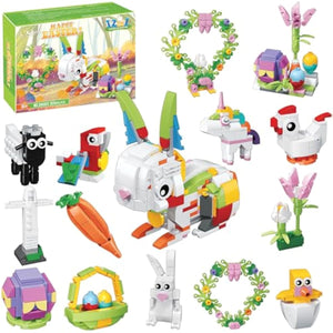 12-piece easter rabbit building blocks set for kids 6+