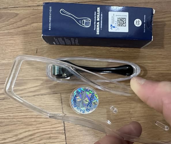 roselyn boutique derma roller 540 titanium microneedle 0.25mm for hair beard facial skin men women