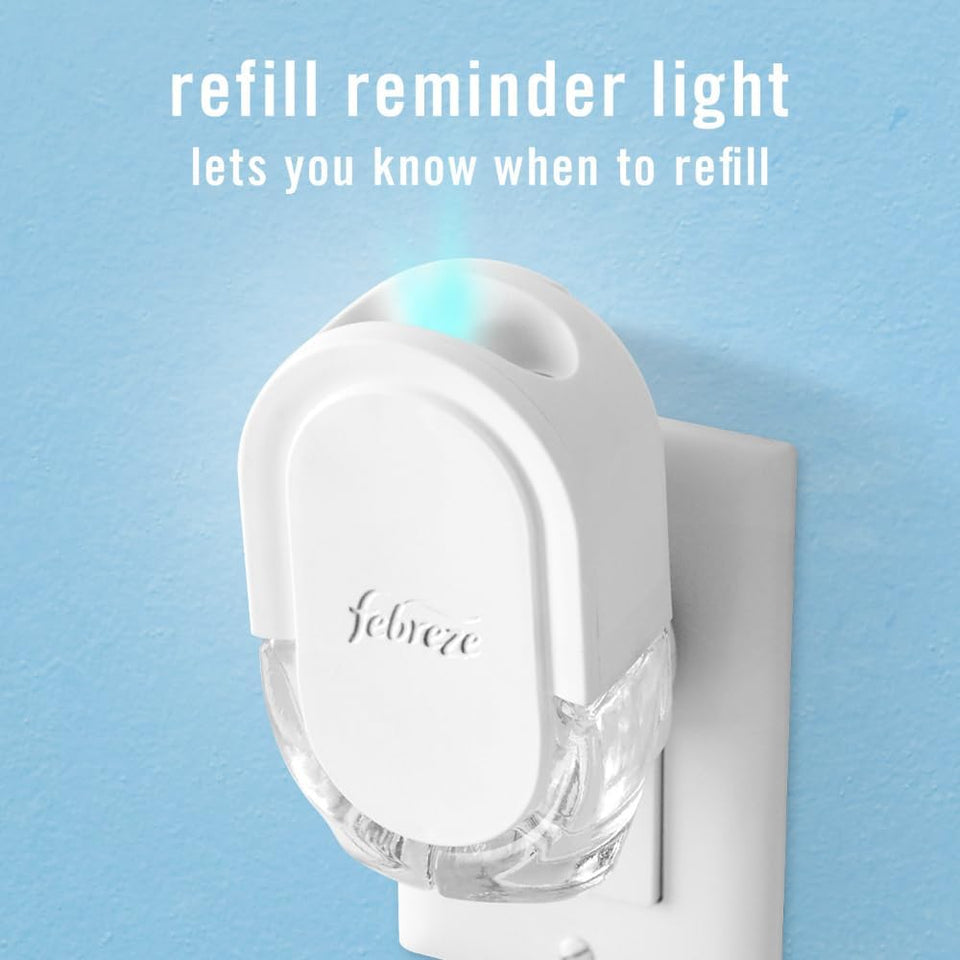 Febreze Plug-In Air Freshener, Odor-Fighting Scented Oil Refill, Air Fresheners for Home and Bathroom and Kitchen, Long Lasting for Strong Odors, Linen & Sky Scent, 0.87oz Refills, 3 Count (Pack of 1)