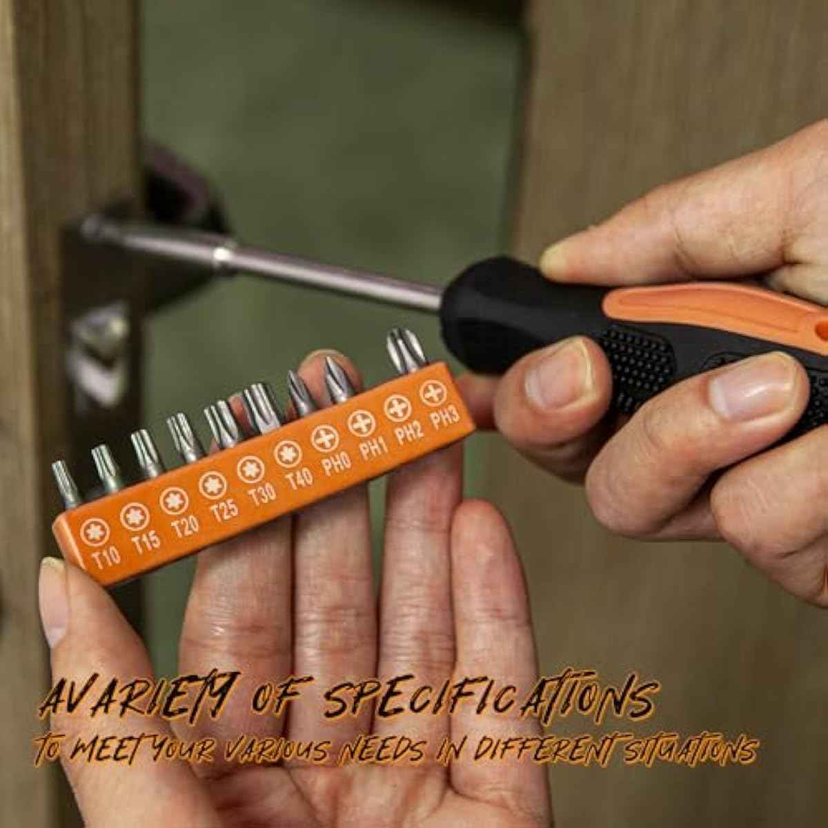 39 Piece Tool Set with Plastic Toolbox Storage Case, Orange for General Household Hand Kit