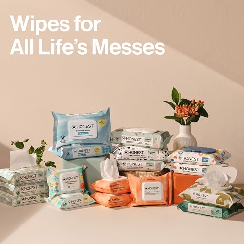 Honest Company Hypoallergenic Baby Wipes for Sensitive Skin, Fragrance-Free, 576 Count (6 Packs of 96)