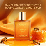BellaVita Luxury Honey Oud Eau de Parfum (3.4 fl. oz.) | Patchouli, Vanilla, Bergamot, Floral & Spicy + Vegan Essentials Oils | Best gift for Valentine's Day | Long-Lasting Unisex Fragrance