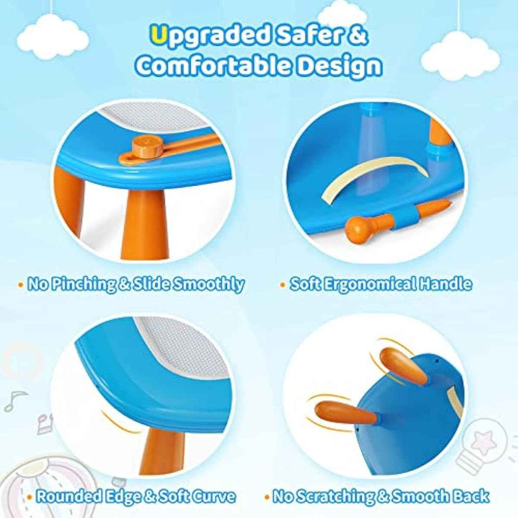 kikidex magnetic drawing board for toddler girl toys learning educational 1 2 3 year old light blue