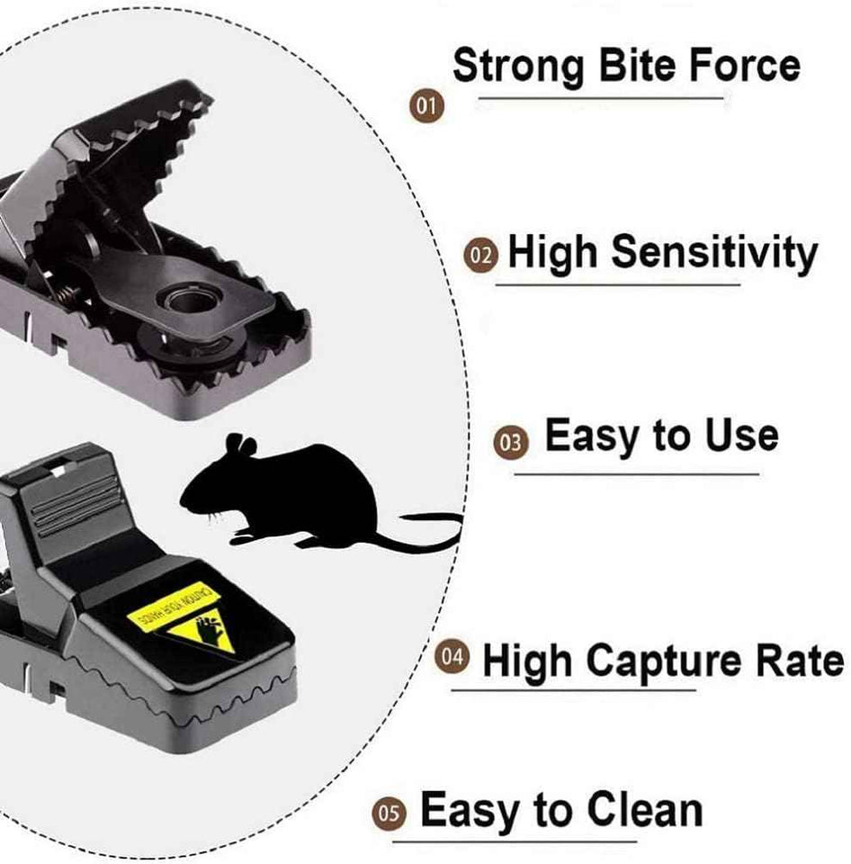 Feeke Mouse Traps, Mice Traps for House, Small Mice Trap Indoor Quick Effective Sanitary Safe Mousetrap Catcher for Family and Pet - 6 Pack, (M01-6Pack)