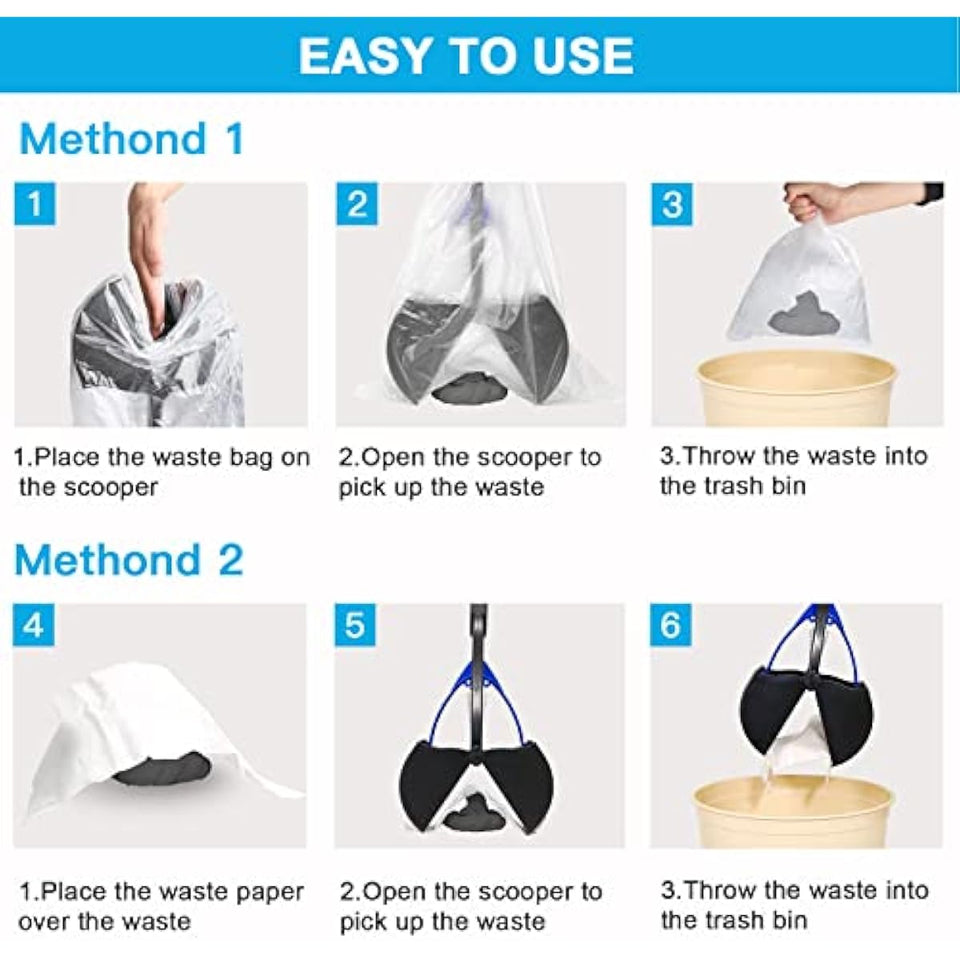UPSKY Pooper Scooper for Large Small Dogs, Folding Dog Poop Scooper, Sturdy Spring and Premium Materials，Easy to Use for Grass, Dirt, Gravel Pick Up Shovel