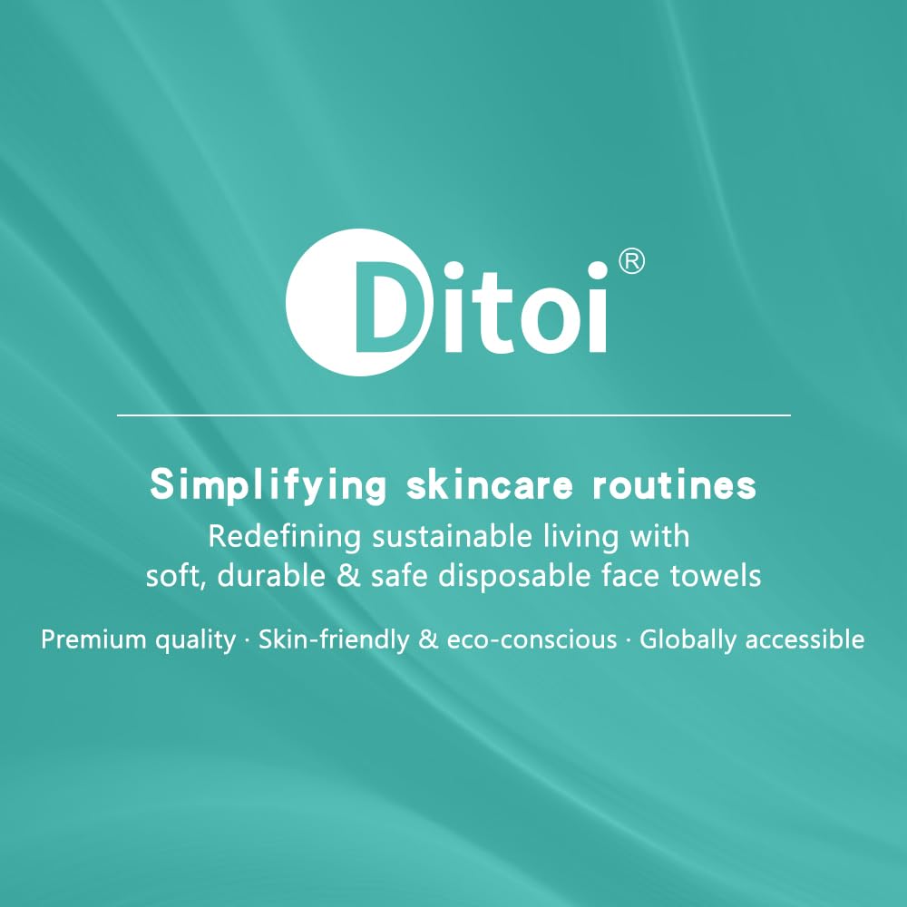 Ditoi Ultra Soft Disposable Face Towels, 10x12 inches, 50 count, Plant Fiber, Sensitive Skin