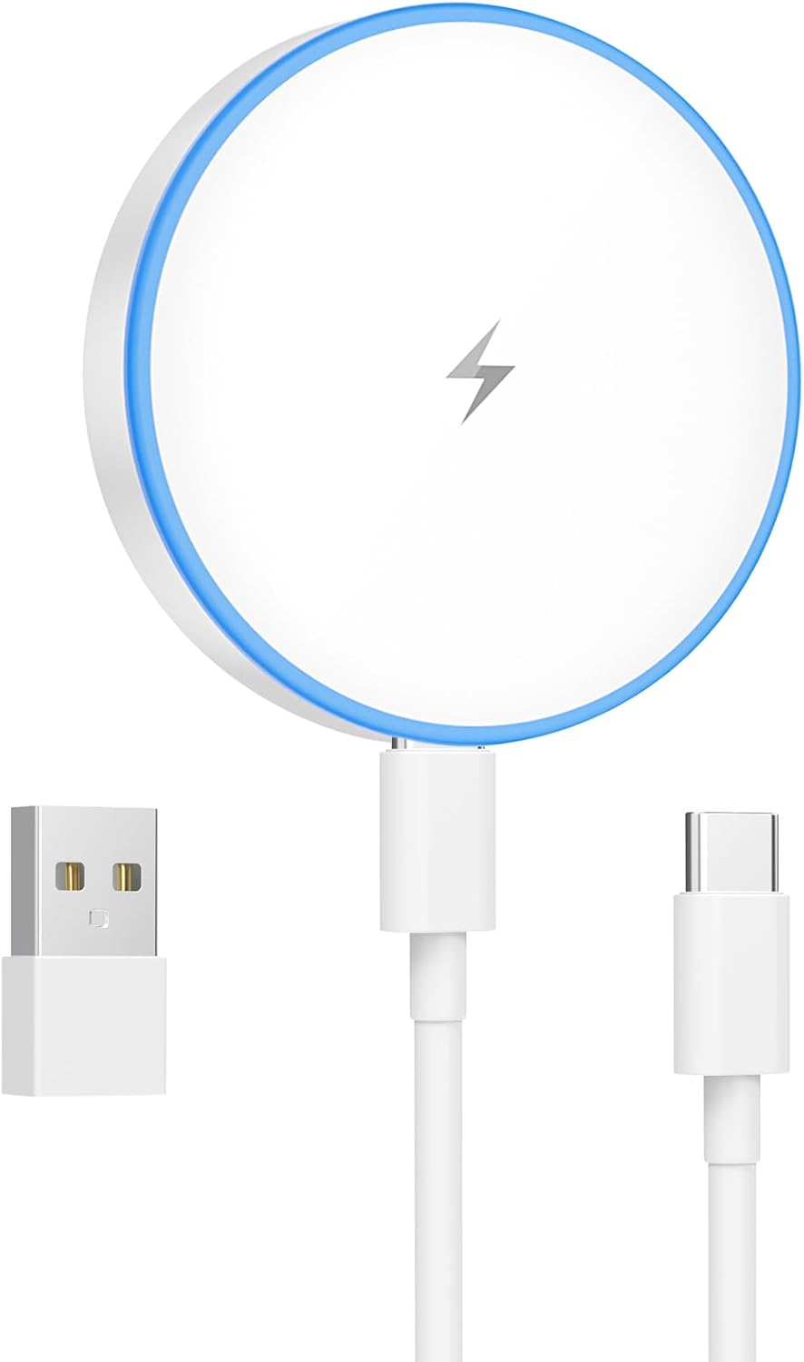 MagSafe Charger 2 Pack 15W Magnetic Wireless Charger Fast Charging Pad Compatible with iPhone 17/16/15/14/13/12 Series & AirPods 3/2/Pro Magnetic MagSafe Charging Pad with Dual Ports - ShopUS