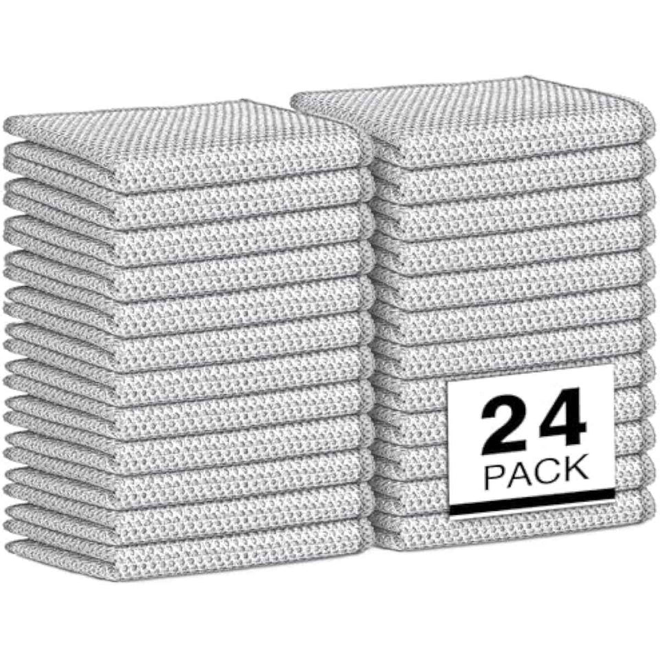 AIDEA Non Scratch Wire Dishcloth 24PK, Wire Dishwashing Rag for Wet and Dry, Washable Dish Rags No Odor, Cleaning Pads Steel Scrubber for Cookware, Sinks, Dishes, Stove Tops, 7"×8"