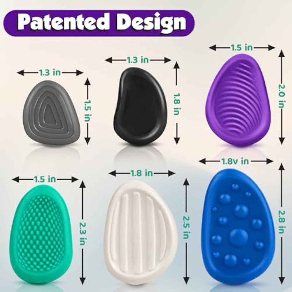 KLT Sensory Stone Fidget Toys for Adults Anxiety Relief 6 Pack Textured Stones