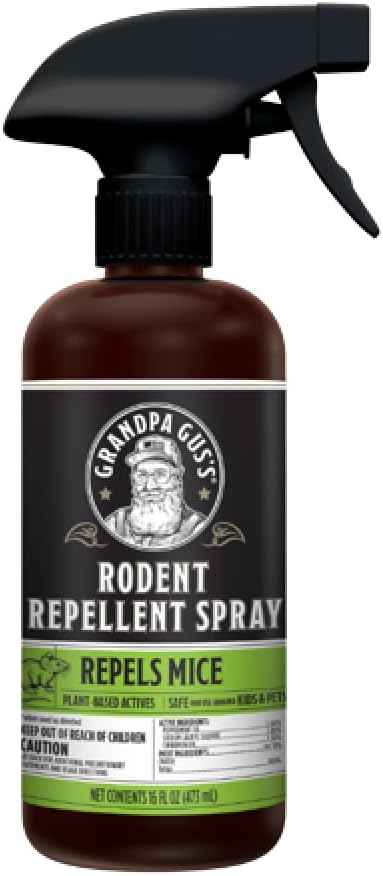 grandpa gus's rodent repellent spray, 16 fl oz, peppermint & cinnamon oil, natural pest control, mouse & rat prevention